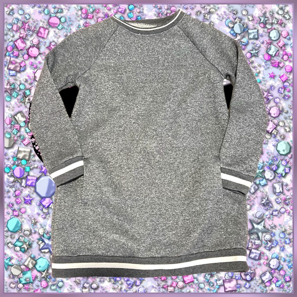 Tucker Tate Girls Sparkly Gray Sweater Dress sz 4